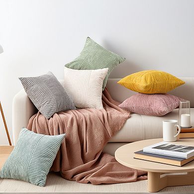 Throw Pillow Covers Set of 4 Modern Strip Decorative Couch Bed for Living Room 12x20&18x18 Inch