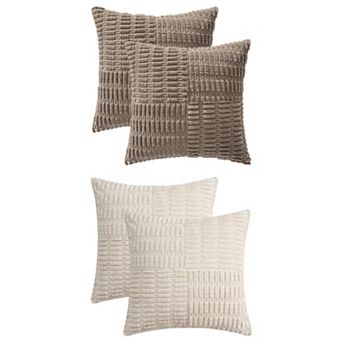 4 pc Corduroy Decorative Pillow Cover Soft Throw Pillow Cover Modern Farmhouse Home Decor 18x18 Inch