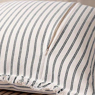 4Pcs Classical Striped Throw Pillow Cover w Tassels Fringe Boho 16x16&20x20 Inch