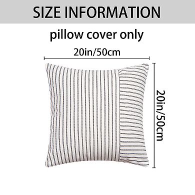 Boho Striped Throw Pillow Covers Set of 4 Farmhouse Pillow Cases Home Decor 18x18&20x20 Inch