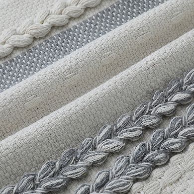 2Pcs Striped Decorative Throw Pillow Covers for Couch Bed Sofa Home Decor 12x20&18x18 Inch