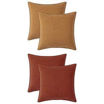 Couch Throw Pillow Covers Set of 4, Decorative Soft Chenille Covers with Elegant Design 18x18 Inch