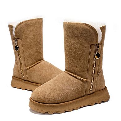 Women's Shearling and Suede Winter Boots CY2466