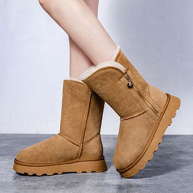 Women's Shearling and Suede Winter Boots CY2466