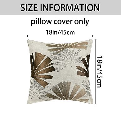 Set of 4 Leaf Throw Pillow Covers Plants Leaf Pattern Stylish Home Decor Cushion Cases 18x18 Inch