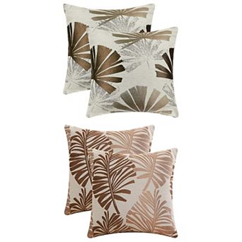Set of 4 Leaf Throw Pillow Covers Plants Leaf Pattern Stylish Home Decor Cushion Cases 18x18 Inch