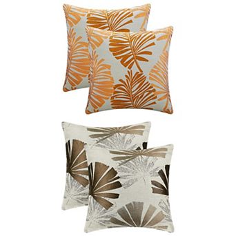 Set of 4 Leaf Throw Pillow Covers Plants Leaf Pattern Stylish Home Decor Cushion Cases 18x18 Inch