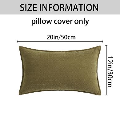 Couch Throw Pillow Covers Set of 4, Decorative Soft Chenille Covers with Elegant Design 12x20 Inch