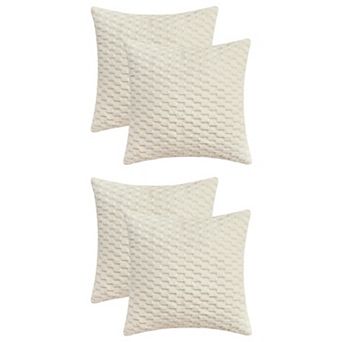 4 pc Soft Decorative Throw Pillow Covers Fuzzy Plush Cushion Cover 20x20&22x22 Inch