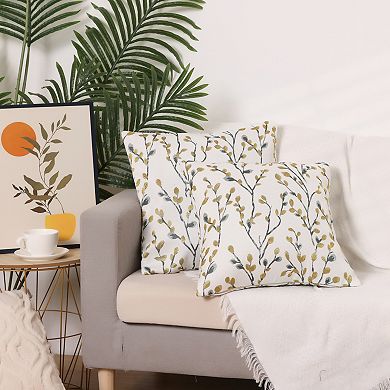 4Pcs Classical Floral Pattern Decoration Throw Pillow Cover Pillow Cases 12x20&18x18 Inch