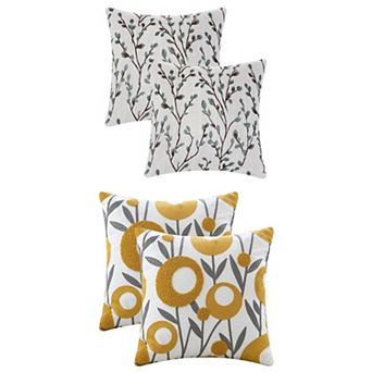 4 pc Classical Floral Pattern Decoration Throw Pillow Cover Pillow Cases 12x20&18x18 Inch