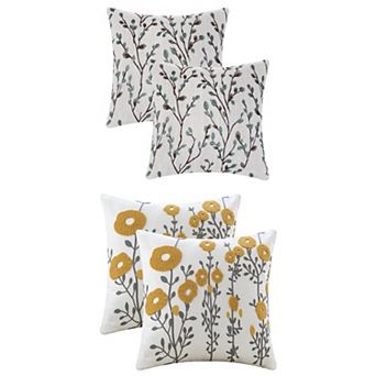 4 pc Classical Floral Pattern Decoration Throw Pillow Cover Pillow Cases 12x20&18x18 Inch