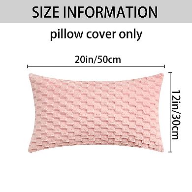 4Pcs Soft Decorative Throw Pillow Covers Fuzzy Plush Cushion Cover 12x20&16x16 Inch