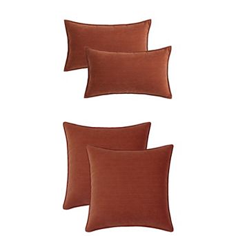 Couch Throw Pillow Covers Set of 4, Decorative Soft Chenille Covers 12x20&16x16 Inch