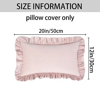 2Pcs Scalloped Square Outdoor Throw Pillow Covers for Sofa Living Room 12x20&18x18 Inch
