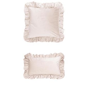 2 pc Scalloped Square Outdoor Throw Pillow Covers for Sofa Living Room 12x20&18x18 Inch