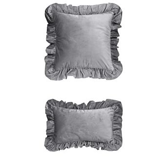 2 pc Scalloped Square Outdoor Throw Pillow Covers for Sofa Living Room 12x20&18x18 Inch