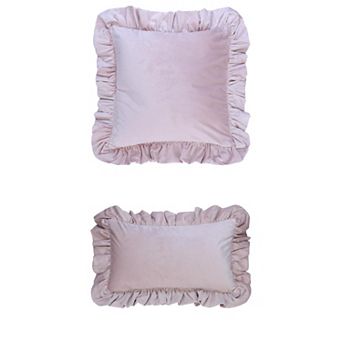 2 pc Scalloped Square Outdoor Throw Pillow Covers for Sofa Living Room 12x20&18x18 Inch