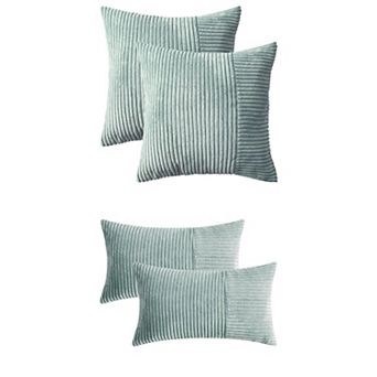 Throw Pillow Covers Set of 4 Modern Strip Decorative Couch Bed 12x20&18x18 Inch