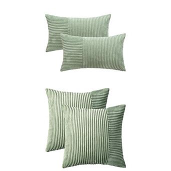 Throw Pillow Covers Set of 4 Modern Strip Decorative Couch Bed 12x20&18x18 Inch