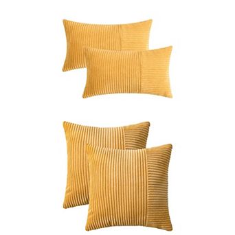 Throw Pillow Covers Set of 4 Modern Strip Decorative Couch Bed 12x20&18x18 Inch