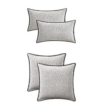 4 pc Soft Chenille Pillowcase Simple Decoration Cushion Cases 12x20&18x18 Inch