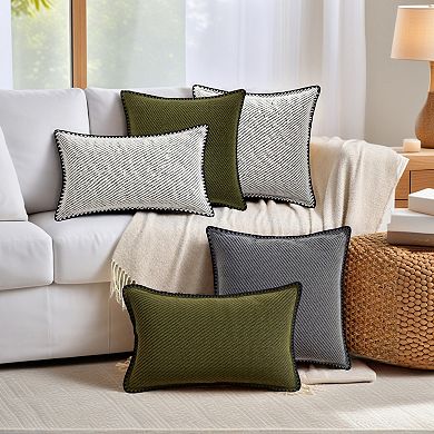 4 Pcs Soft Chenille Pillowcase Simple Decoration Cushion Cases for Home Sofa Bench 12x20&18x18 Inch