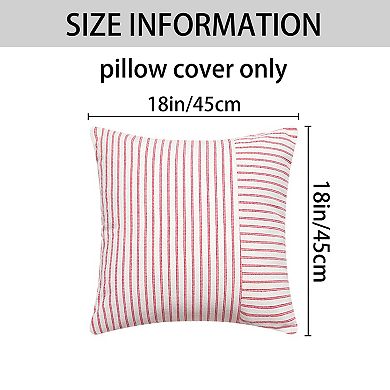 Boho Striped Throw Pillow Covers Set of 4 Farmhouse Pillow Cases 18x18&20x20 Inch