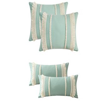 4 pc Decorative Boho Throw Pillow Cover, Modern Textured Tufted Pillow Case 12x20&18x18 Inch