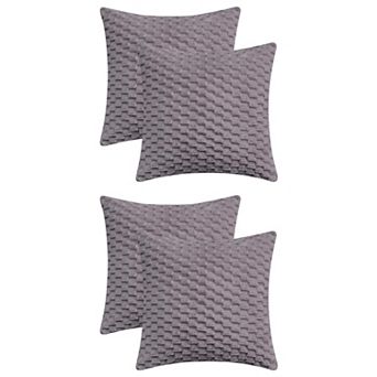 4 pc Soft Decorative Throw Pillow Covers Fuzzy Plush Cushion Cover 16x16&22x22 Inch