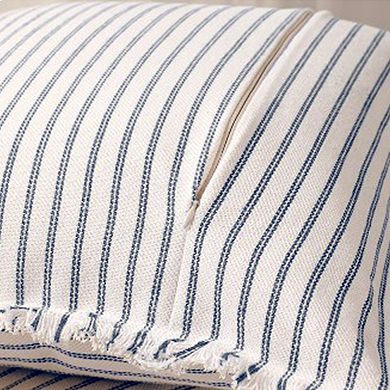 4Pcs Classical Striped Throw Pillow Cover w Tassels Fringe Boho 18x18&20x20 Inch