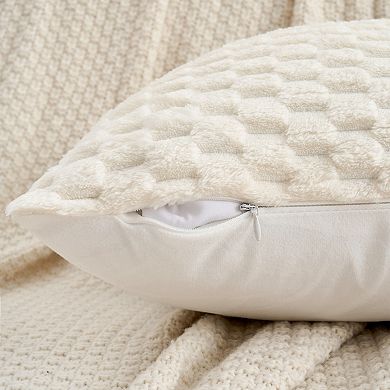 4Pcs Soft Decorative Throw Pillow Covers Fuzzy Plush Cushion Cover 12x20&20x20 Inch