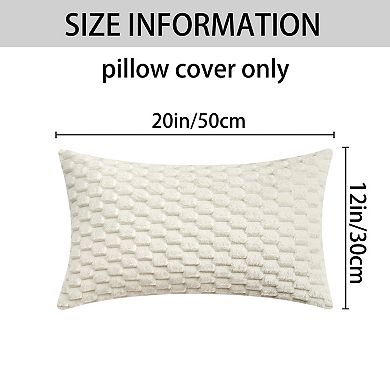 4Pcs Soft Decorative Throw Pillow Covers Fuzzy Plush Cushion Cover 12x20&20x20 Inch