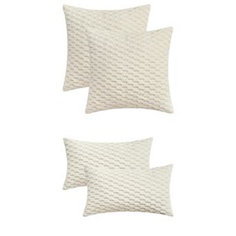4 pc Soft Decorative Throw Pillow Covers Fuzzy Plush Cushion Cover 12x20&20x20 Inch