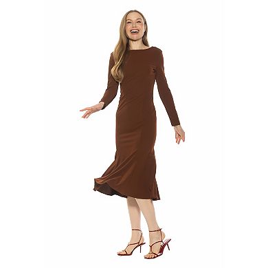 Women's ALEXIA ADMOR Boatneck Midi Flared Dress