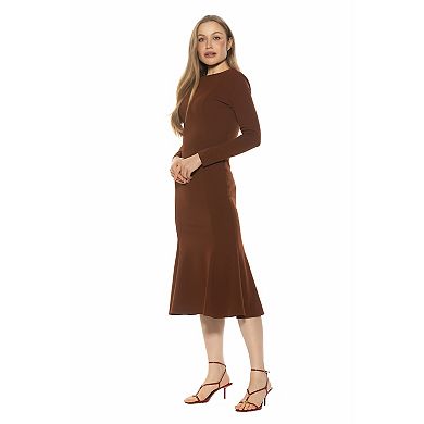 Women's ALEXIA ADMOR Boatneck Midi Flared Dress