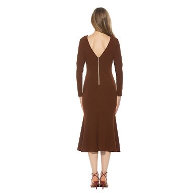 Women's ALEXIA ADMOR Boatneck Midi Flared Dress