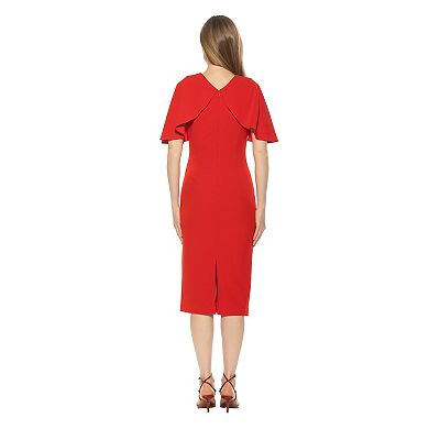 Women's ALEXIA ADMOR V-Neck Draped Sleeve Midi Dress