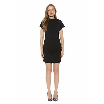 Women's ALEXIA ADMOR Draped Mockneck Mini Dress