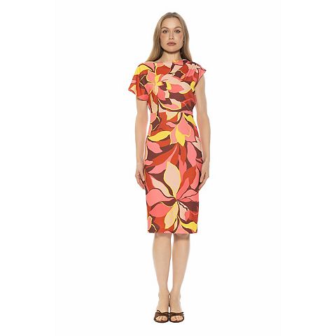 Женские платья ALEXIA Women's ALEXIA ADMOR Asymmetrical Draped Midi Sheath Dress