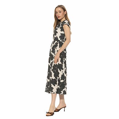 Women's ALEXIA ADMOR Cap Sleeve Fit & Flare Midi Dress