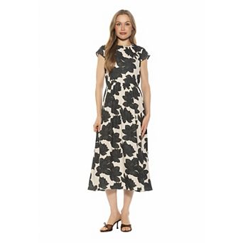 Women's ALEXIA ADMOR Cap Sleeve Fit & Flare Midi Dress