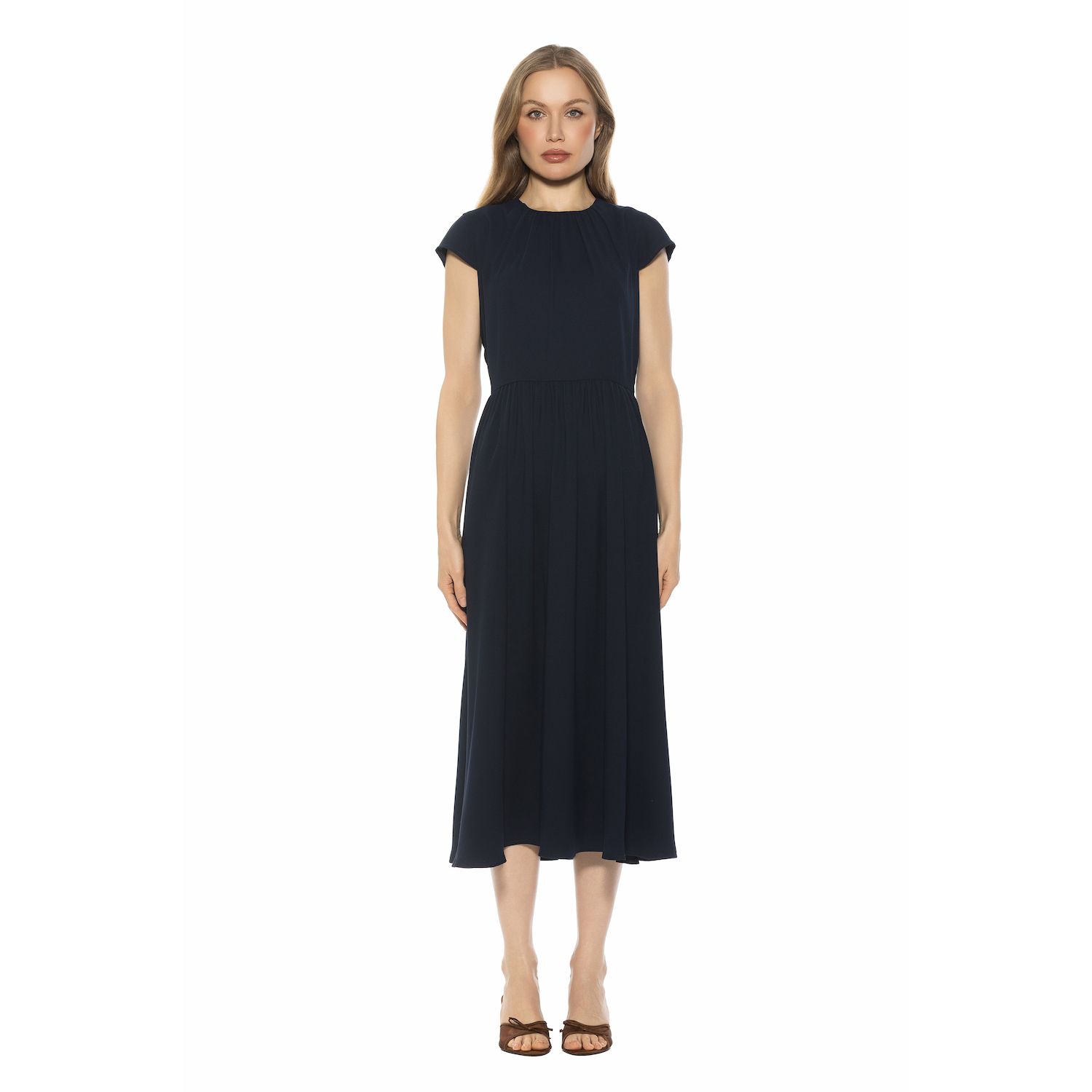Женские платья ALEXIA ADMOR Cap Sleeve Fit & Flare Midi Dress