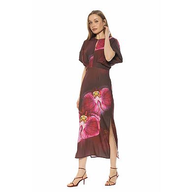 Women's ALEXIA ADMOR Draped Sleeve Midi Dress