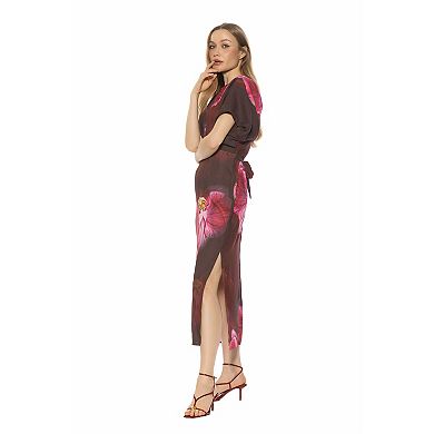Women's ALEXIA ADMOR Draped Sleeve Midi Dress