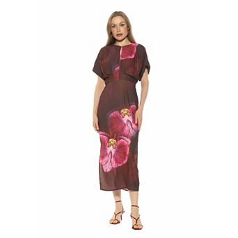 Women's ALEXIA ADMOR Draped Sleeve Midi Dress