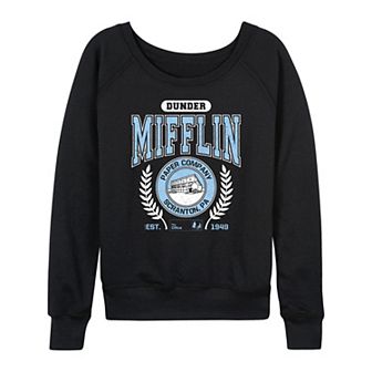 Women's The Office Dunder Mifflin Collegiate French Terry Long Sleeve Tee