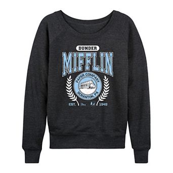 Women's The Office Dunder Mifflin Collegiate French Terry Long Sleeve Tee
