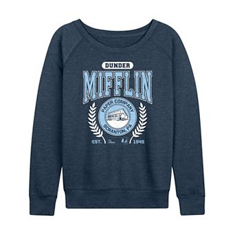 Women's The Office Dunder Mifflin Collegiate French Terry Long Sleeve Tee