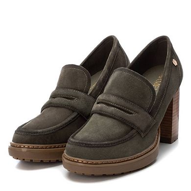 Carmela Women's suede leather heeled loafers 161137